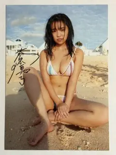 河合奈保子ポスター 砂浜/夕暮れ 平凡「再会の夏」特典 B2サイズ