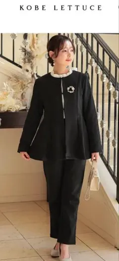 タグ付き 神戸レタス プチレ セレモニースーツ ペプラムジャケットセットアップ
