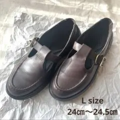 ☆最終お値下げ☆24㎝〜24.5㎝ 茶　雲の上メリージェーンシューズ　ローファー