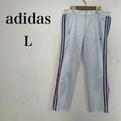 【美品】adidas アディダス ジャージ パンツ ランニングウェア 白 L