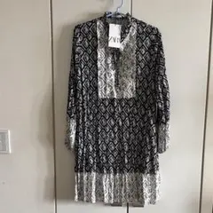 ZARA 幾何学模様チュニック Lサイズ