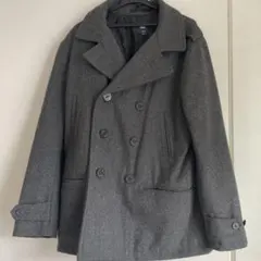 GAP グレー ダブルブレスト ピーコート L