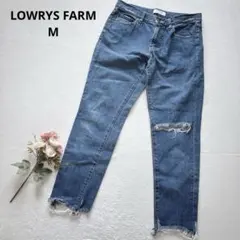 ローリーズファーム ダメージストレートデニム ジーンズ カジュアル ブルー M