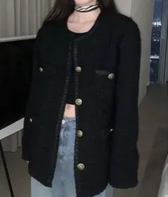 ツイードノーカラージャケット