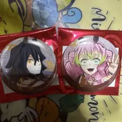 鬼滅の刃 干支2026 午年 箔押し缶バッジ　伊黒小芭内&甘露寺蜜璃