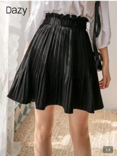 SHEIN　Dazy ブラック プリーツフレアスカート　ミニスカート　黒