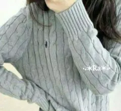 【美品】ラルフローレン クルーネックケーブル編み ニット セーター現行
