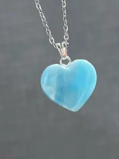 ラリマー ハート ペンダントトップs925 ドミニカ共和国