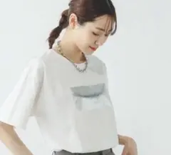 GLOBAL WORK 箔スクエアTシャツ オフホワイト