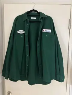 WEGO スケーターワークシャツ L ダークグリーン アウター 秋冬用