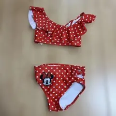 子ども用水着　ミニーマウス セパレート 赤100