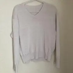 無印良品　Vネック 長袖ニット　L