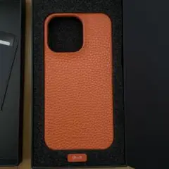 iPhone 13 Pro ケース オレンジ レザー風と紫 ハードケース