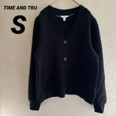 TIME AND TRU ブラック キルティング カーディガン Sサイズ 黒