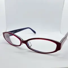 美品 00s アランミクリ 名作 A0209 三角形シェイプ 個性派メガネ 赤 