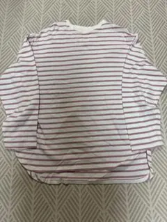 GRL白とピンクのボーダー 長袖Tシャツ フリーサイズ