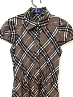 ★美品★BURBERRY BLUE LABEL 膝丈チェック柄ワンピース　半袖