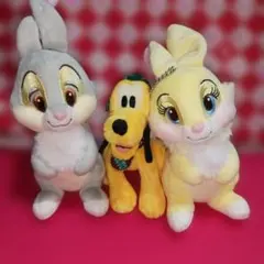 プルート&ミスバニー&とんすけぬいぐるみ キーホルダー　ディズニーストア