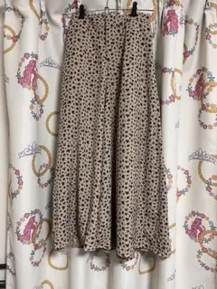 ロペピクニック スカート風　花柄フリルガウチョパンツ スカーチョ ネイビー 38