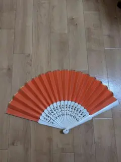 IBERIA フラメンコ アバニコ 扇子 オレンジと白 両面 送料無料