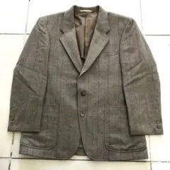 80-90ｓ ストライプ カシミア ツイードジャケット ヴィンテージ 92Ａ5