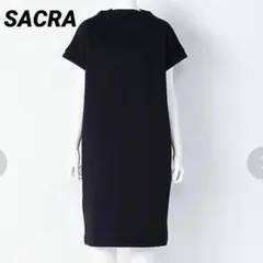 SACRA サクラ ボトルネックワンピース ブラック ストレッチのサムネイル