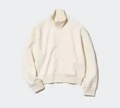 ユニクロ　UNIQLO ドライスウェットリラックスブルゾン L オフホワイト