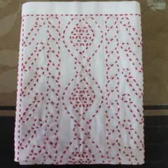 刺し子完成品　❅アラン模様～あか～❅のサムネイル