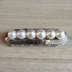 和装小物 帯留め SILVER パール 7.0〜7.5mm
