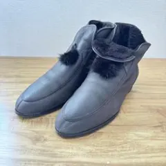 【冬物大処分SALE‼️✨】ダブルフェイス　ムートン　ショートブーツ　24cm3E