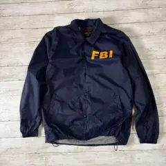 FBIプリント入りコーチジャケット ネイビーM ゆるダボビッグシルエット　古着
