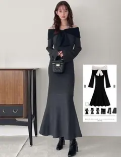 即日発送可能！GRL オフショルマーメイドロングワンピース[sf1199]