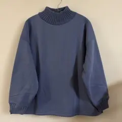 タートルネック ブルースウェット　裏起毛　Lサイズ