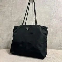 【良品】PRADA プラダ 肩掛けトートバッグ ナイロン ブラック