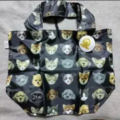 sale 新品 グーグーワールド 25th 猫 犬 仲良し エコバッグ 黒