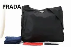 【美品】PRADA プラダ ショルダーバッグ 三角ロゴ 黒 テスート