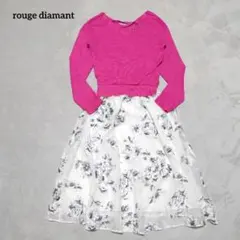 D6-1305　コンビネーションワンピース　ひざ丈　38【ルージュディアマン】