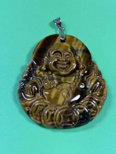 布袋様　タイガーアイパワーストーンペンダント