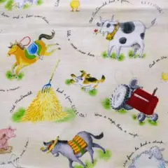 動物柄のUSAコットン 約110cm×49cm