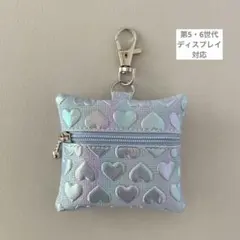 【第5・6世代用】GPS BOTトークケース〈ホログラムハート〉水色