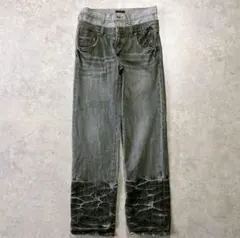 00s ハチノス ブラック デニム Y2K パンク アーカイブ グランジ