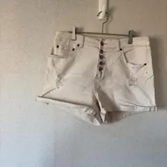 【美品】Indigo Rein ハイウエスト ダメージ デニムショートパンツ