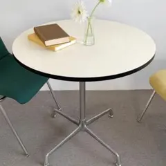 O'gre ミッドセンチュリー円形テーブル クリーム