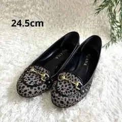 ダイアナ フラットパンプス レオパード ハラコビットデザイン 24.5cm