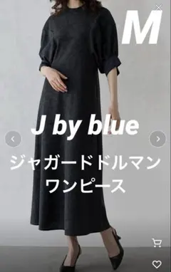 J by blue レースジャガードドルマンワンピースM ロングワンピース