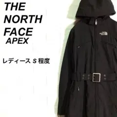 (春コーデ)ノースフェイス ロングコート ジャケット APEX 刺繍ロゴ 黒 Sのサムネイル