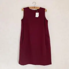 新品 バックリボン ワンピース　バーガンディ