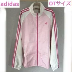 adidas ウインドブレーカー ギンガムチェック/ピンク×ホワイト/OTサイズ