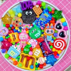 A835-デコパーツ　まとめ売り　mチョコ　お菓子系　ラブブ