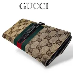 美品】グッチ ジャッキー GGキャンバス 長財布 シェリーライン - メルカリ